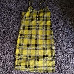 Yellow plaid dress